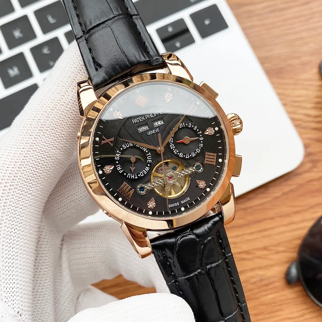 【High-end replica】💰1500! Patek Philippe - PATEK PHILPPE Type: [Cool] Men's Watch Case: 316 fine steel (high quality workmanship) Strap: Imported calfskin/316 fine steel (two options available) Movement: Imported Citizen 8215 modified deck mechanical movement (stable travel time) Material: Advanced reinforced coating mirror Size: diameter 43mm thickness 13mm